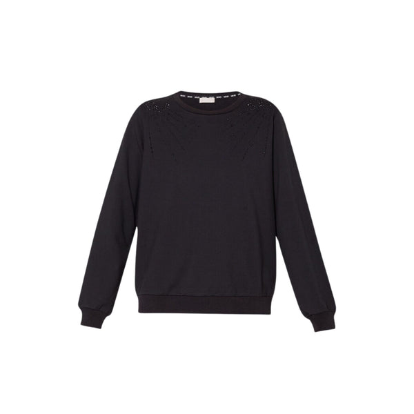 LIU.JO Felpa girocollo Felpa Donna girocollo con strass Nero - Francavilla Moda